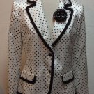 Giancarlo Ferrari Womens Black and White Polk A Dot Jacket Blazer Sz 6