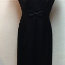 Alex Marie Solid Black Dress Sz 4 Silky Front Bow Cap Sleeves