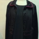 Womens Black Overcoat La Belle Sz 13 Pink Trim