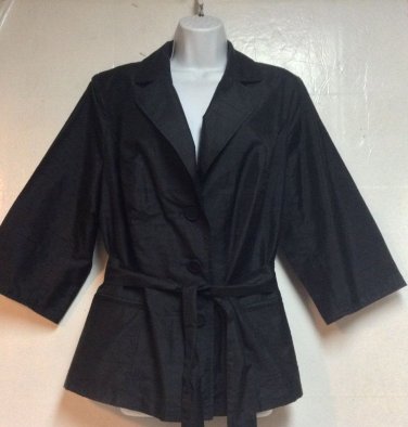 Lane Bryant 70% Silk Solid Black Dressy Jacket SZ 20 NWOT