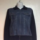 Marsh Landing Petites Black Knit Blue Jean Jacket SZ PS