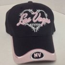 Las Vegas Black Ball Cap Pink Embroidered Adjustable NWT