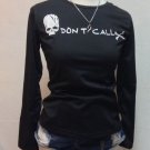 Girls Black Shirt DONT CALL Skull Graphic NWT SZ L