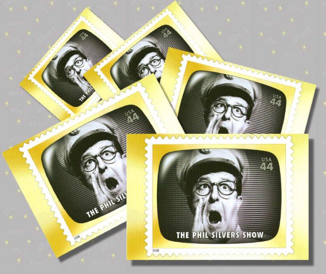 The Phil Silvers Show, 5 TV Memories Postcards, mint