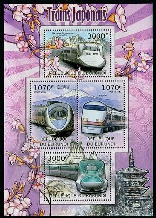 Japanese Trains souvenir sheet + mini sheet, mnh
