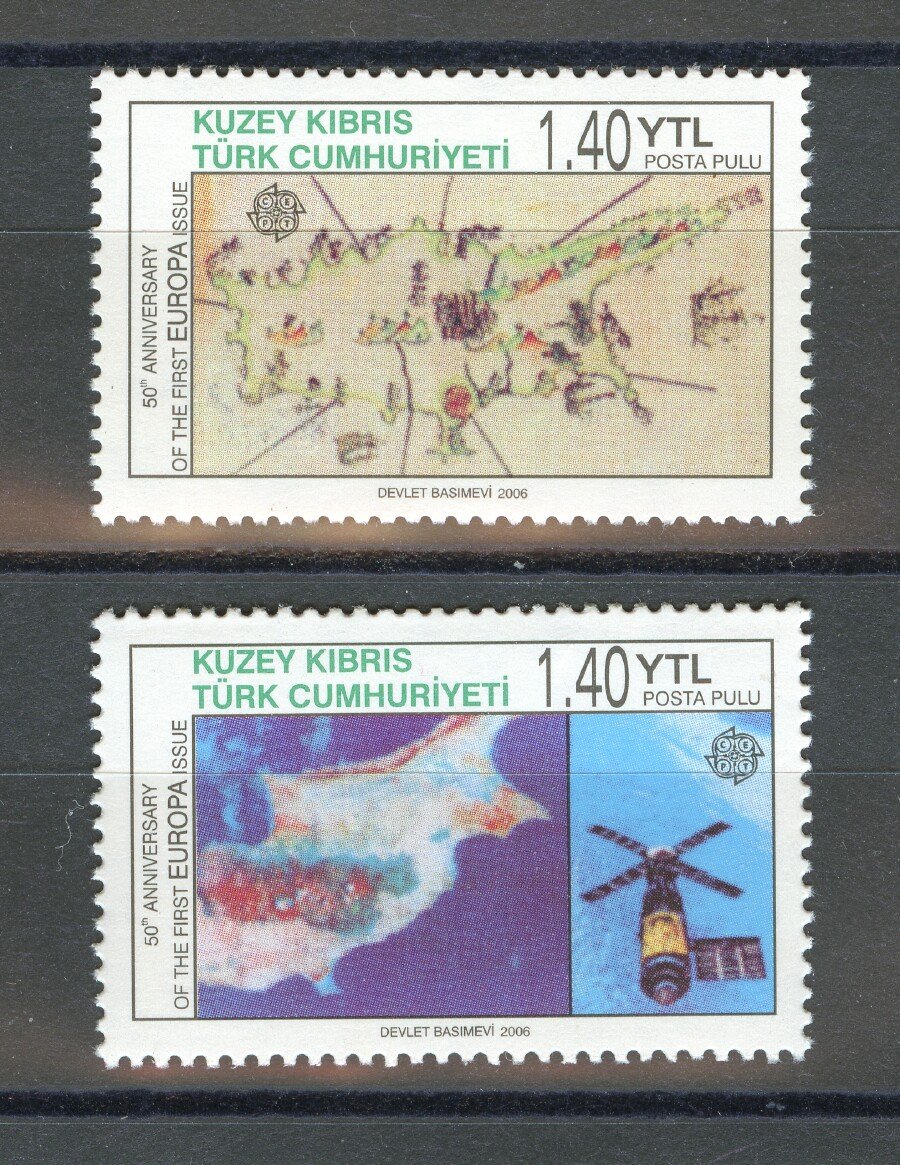 50 years of Europa Stamps 2006 mnh set of 2 stamps Turkish Rep. of N ...