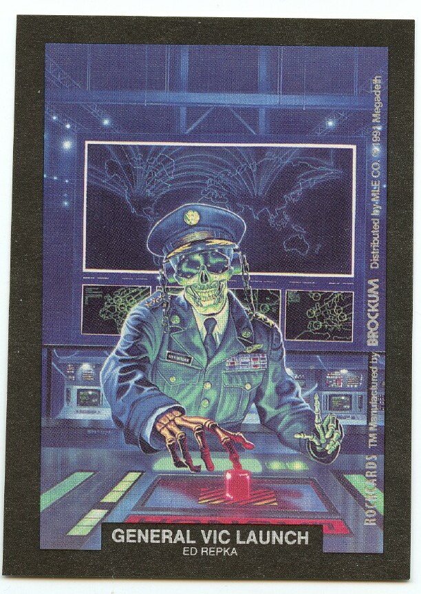 General Vic Launch Ed Repka sticker insert Brockum RockCards 1991