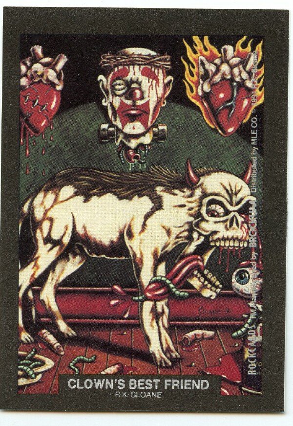 Clown's Best Friend R.K. Sloane sticker insert Brockum RockCards 1991