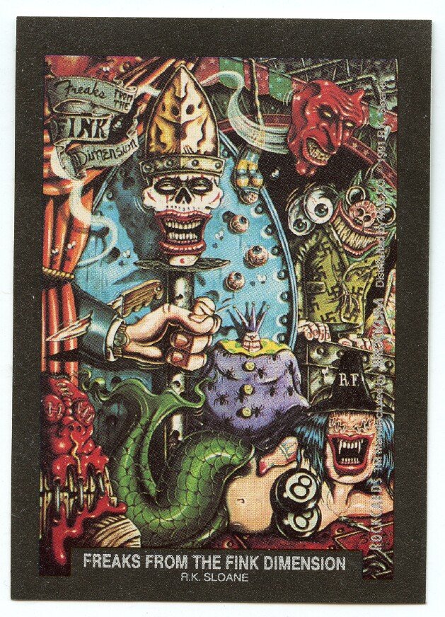Freaks from the Fink Dimension R.K. Sloane sticker insert Brockum RockCards 1991