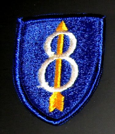 8th Infantry Division Patch, full color, original military issue, mint condition