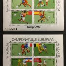 Soccer European Championship 2 MNH Souvenir Sheets 1984 Romania #3201A-B