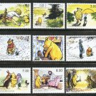 Winnie the Pooh Christopher Robin Piglet Tigger mnh set of 9 stamps