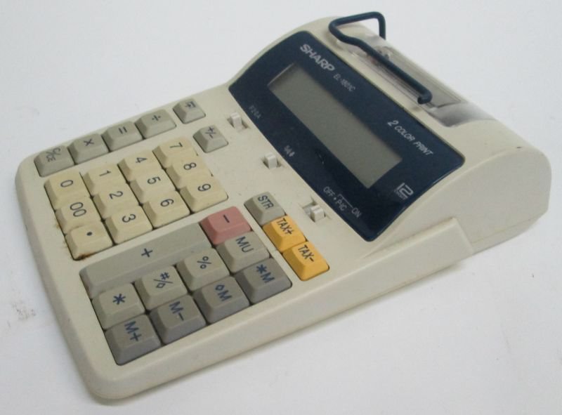 SHARP EL1801C 12 Digit 2 Color Calculator Printer Tested