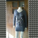 Gray Sequins Butterfly Sweater