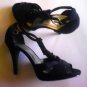 Ruffled Black Heels