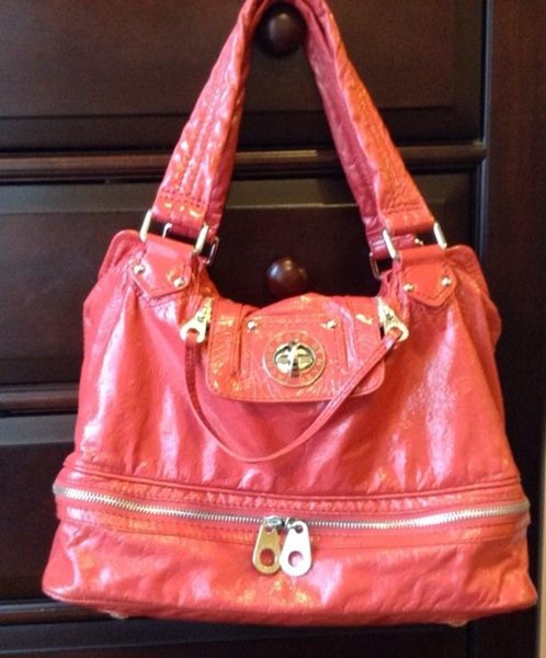 Authentic Marc by Marc Jacobs Pink Large Posh Super K Patent Leather ...