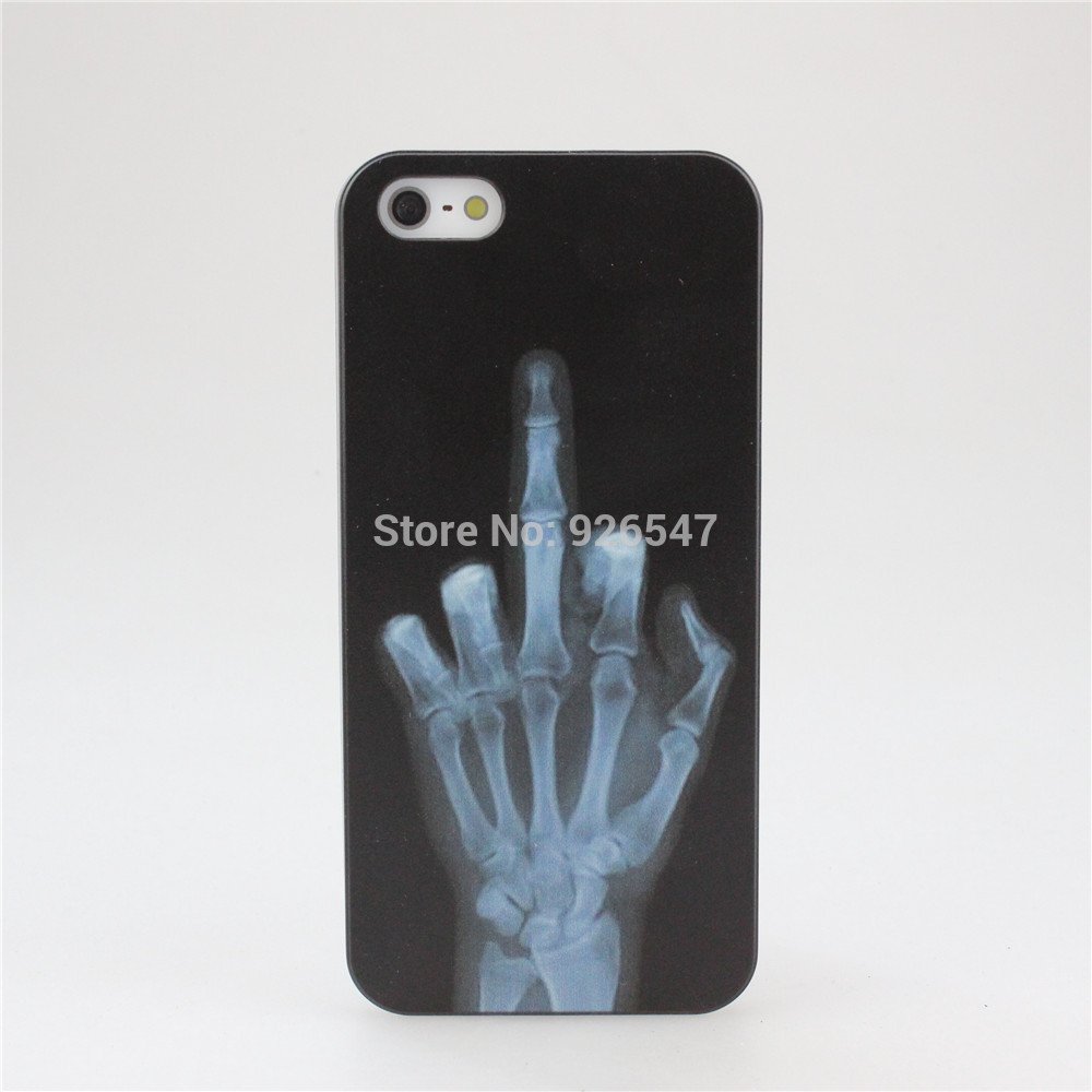 ~ X-Ray Middle Finger Offensive Black Case for Apple iPhone 4 4S 5 5S 6 6 Plus