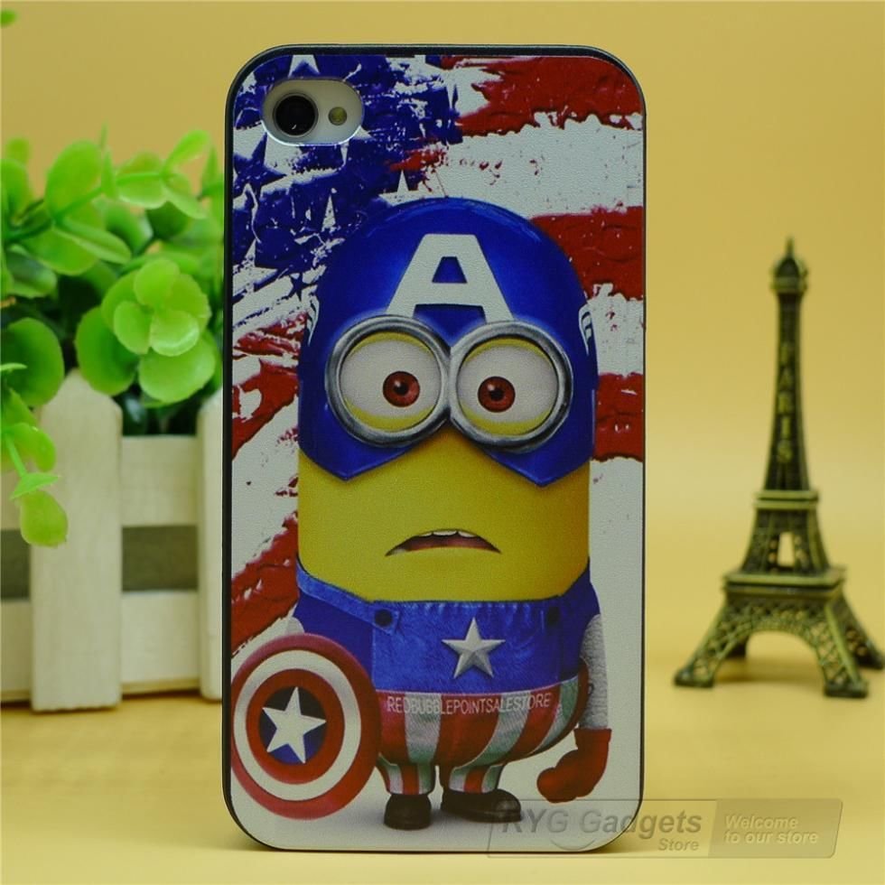 Funny and Cute Mini Captain Movie iPhone Cases for 4/4S/5/5S/6/6 Plus - Black