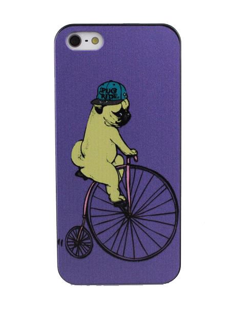 Entertaining Circus Pug Riding a Bike Case for Apple iPhone 4 4S 5 5S 6 6 Plus