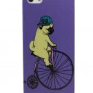 Entertaining Circus Pug Riding a Bike Case for Apple iPhone 4 4S 5 5S 6 6 Plus