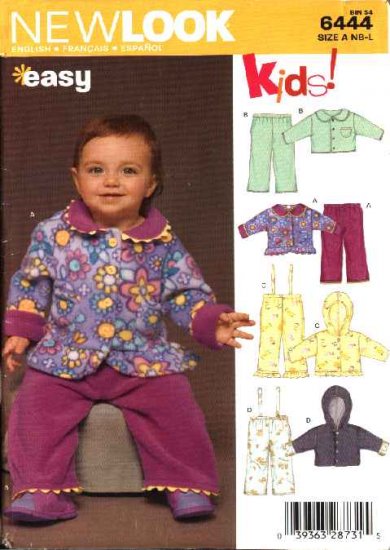 New Look Sewing Pattern 6444 Infants Baby Size NB-24# Easy Jackets Pants