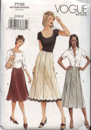 Vogue Sewing Pattern 7735 Misses Size 6-8-10 Easy Fitted A-line Flared ...