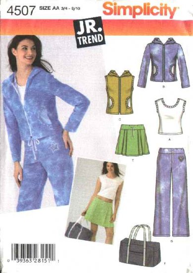 Simplicity Sewing Pattern 4507 Junior Size 11 12 15 16 simplicity sewing pattern 4507 junior size 11 12 15 16