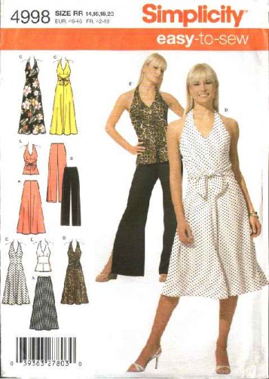 Simplicity Sewing Pattern 4998 Misses Size 14-16-18-20 Skirt Pants ...