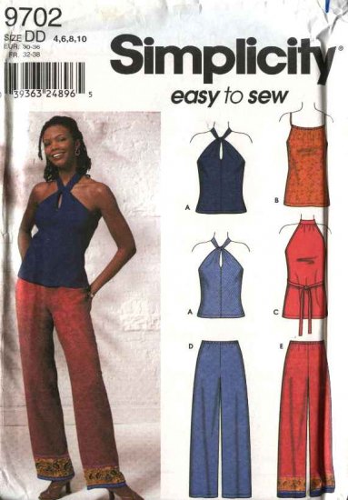 Simplicity Sewing Pattern 9702 Misses Size 410 Easy Long Pants Knit ...