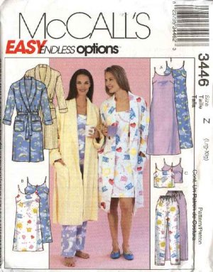 McCall's Sewing Pattern 3446 Misses Size 16-22 Easy Sleepwear Robe ...