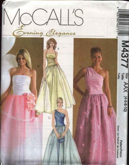 McCall s Sewing Pattern  4377 Misses Size 4 10 Quinceanera  