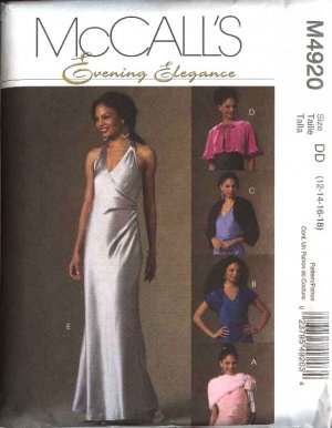 McCall's Sewing Pattern 4920 Misses Size 4-10 Evening Gown Prom Formal ...