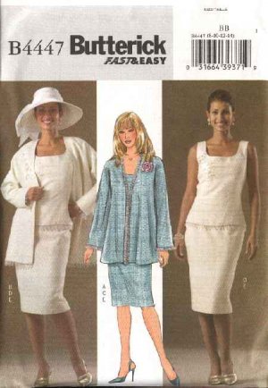 Butterick Sewing Pattern 4447 Miss Size 16-22 Easy Long Sleeve Jacket ...