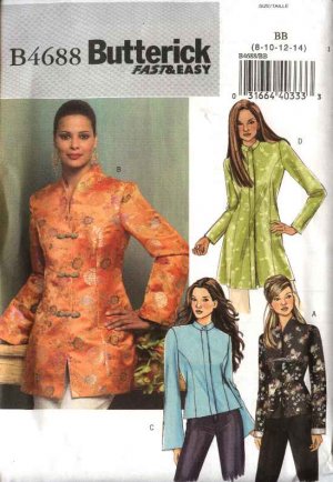 Butterick Sewing Pattern 4688 Misses Size 8-10-12-14 Easy Unlined Long ...