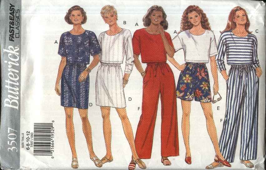 Butterick Sewing Pattern 3507 B3507 Misses Size 6-12 Easy Classics ...