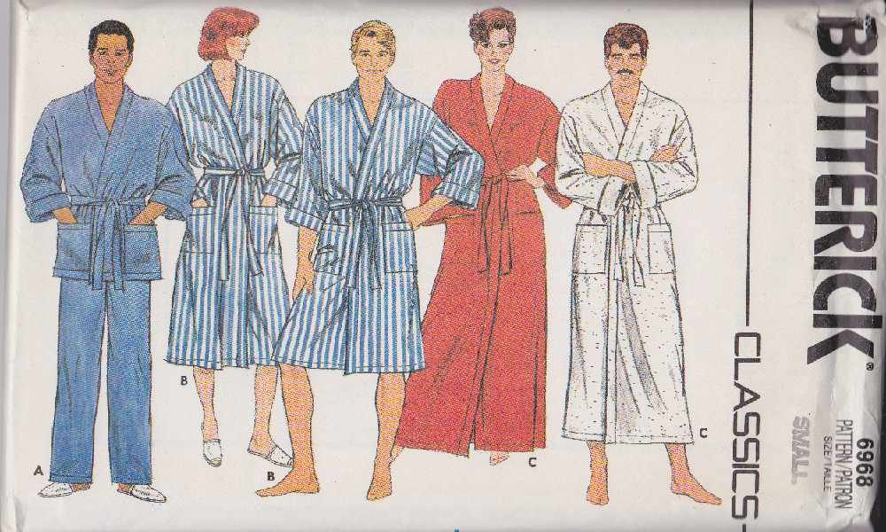 Butterick Sewing Pattern 6968 B6968 Unisex Misses Mens Size 34-36 ...