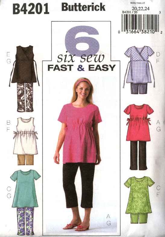 Butterick Sewing Pattern 4201 B4201 Misses Size 20-24 Easy Maternity ...