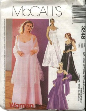 McCall's Sewing Pattern 3248 Womens Plus size 22W-28W Evening Gown ...