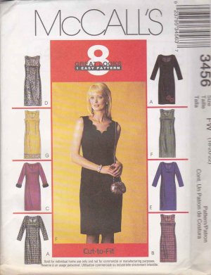McCall's Sewing Pattern 3456 M3456 Misses Size 18-22 Easy Straight ...