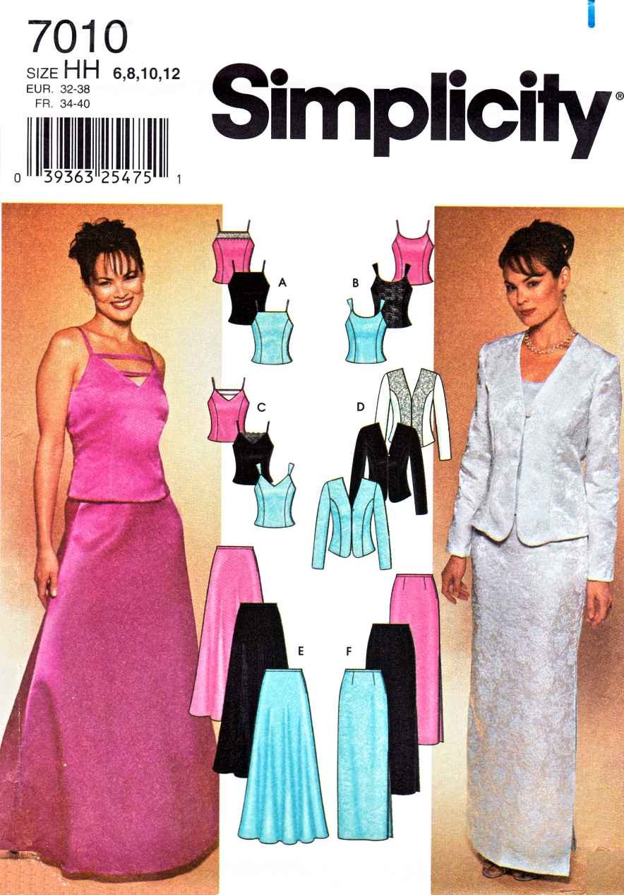 Simplicity Sewing Pattern  7010 Misses Size 6 12 Formal  Two  