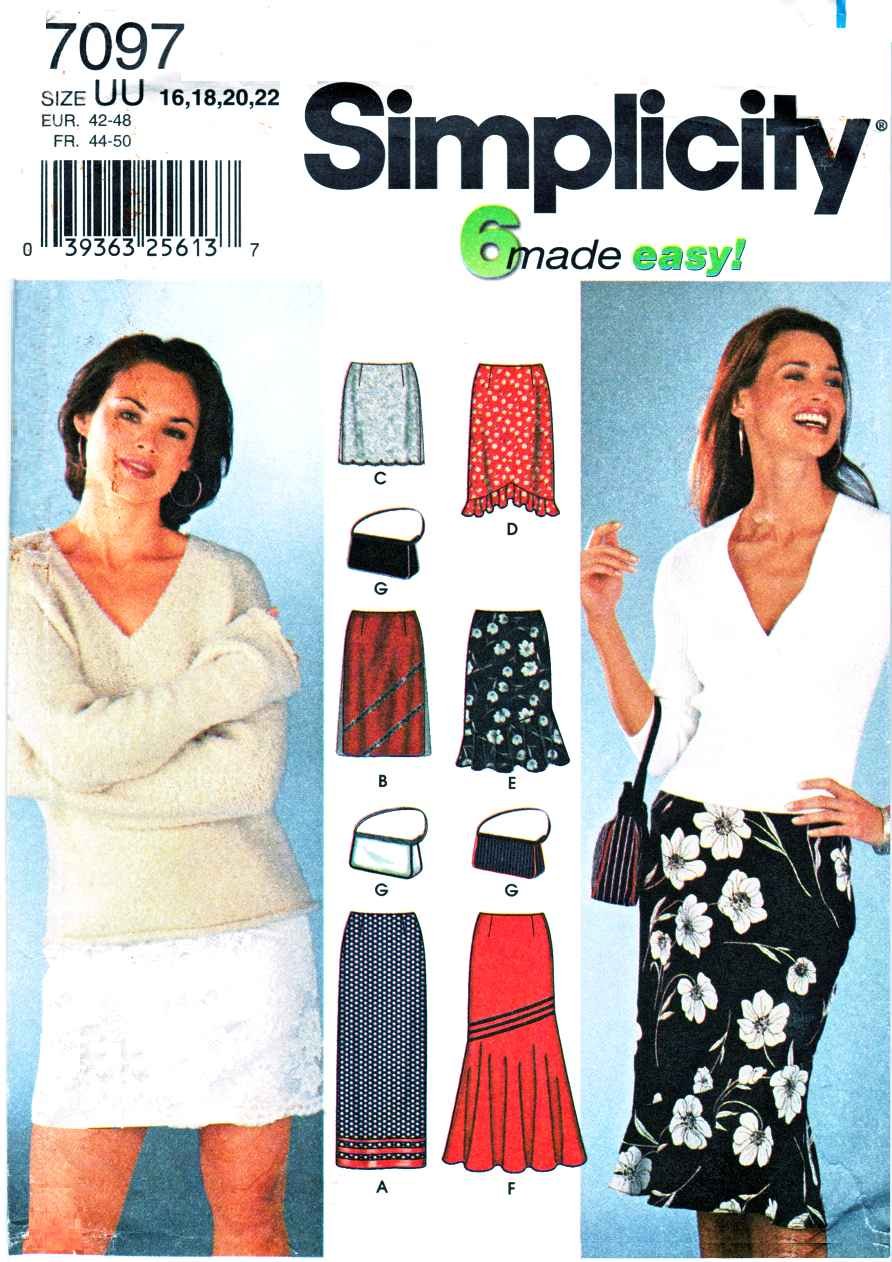 Simplicity Sewing Pattern 7097 Misses Size 16-22 Easy Straight Long ...