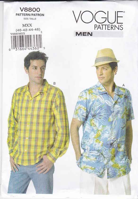 vogue mens shirt pattern