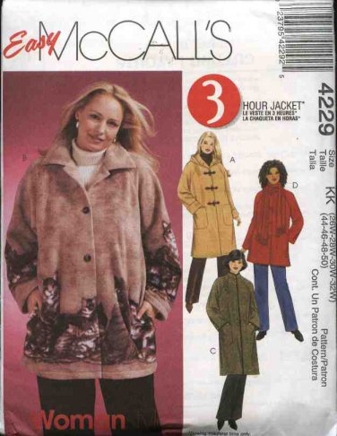McCall's Sewing Pattern 4229 Womans Plus Size 18W-24W Easy Fleece ...