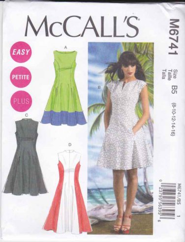 McCalls Sewing Pattern 6741 Misses Sizes 8-16 Easy Lined Contrast ...