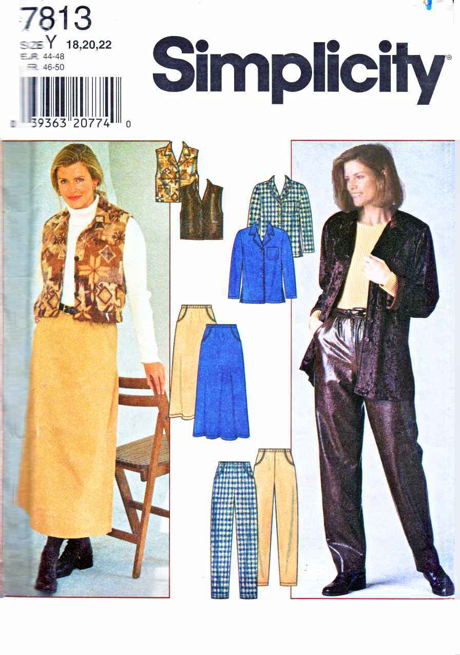 Simplicity Sewing Pattern 7813 Misses Size 1216 Wardrobe Staples