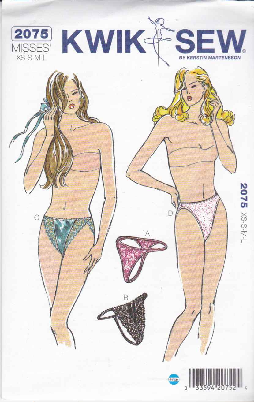 Kwik Sew Sewing Pattern 2075 K2075 Misses Size XSL Knit Thong Bikini