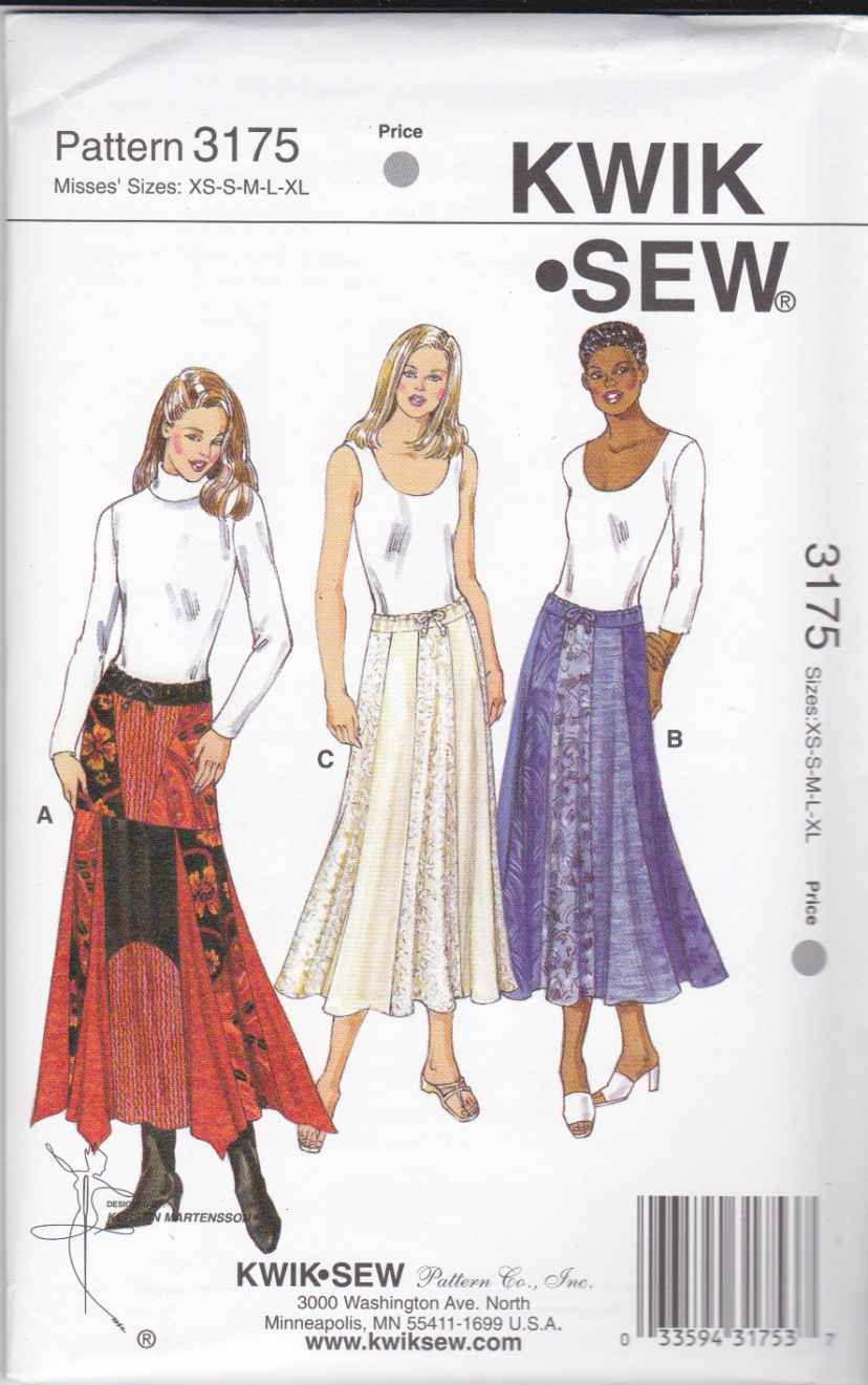 Kwik Sew Sewing Pattern 3175 Misses Size XS-XL (6-22) Flared Gored ...