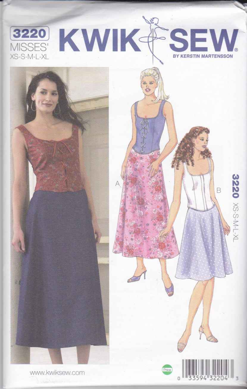 Kwik Sew Sewing Pattern 3220 Misses Sizes XS-XL (approx. 8-22) Fitted ...