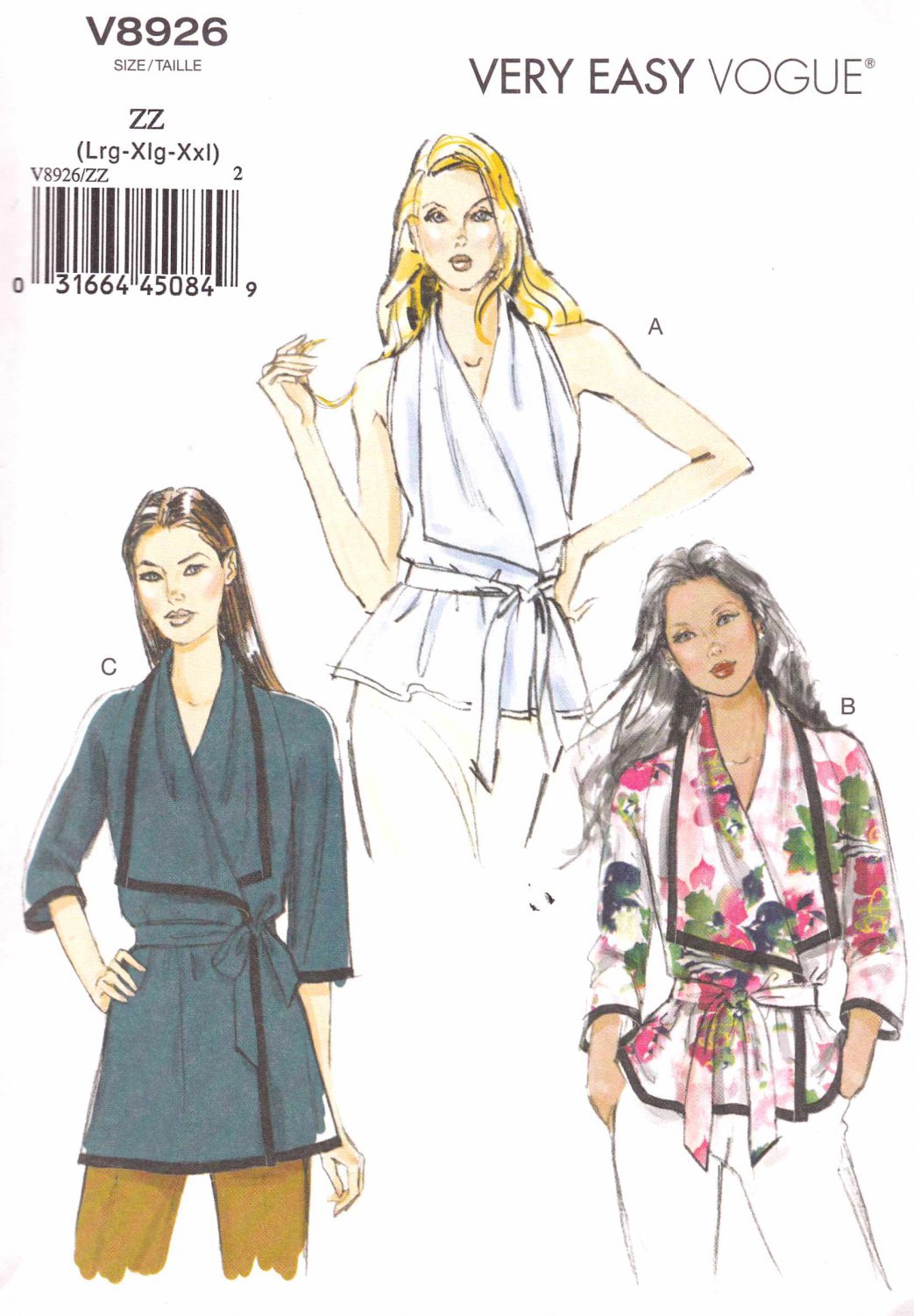 Vogue Sewing Pattern 8926 Misses Size 16-26 Easy Loose-fitting Front ...