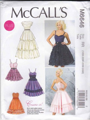 McCalls Sewing Pattern 6646 Womens Plus Size 18W-24W Create It Formal ...
